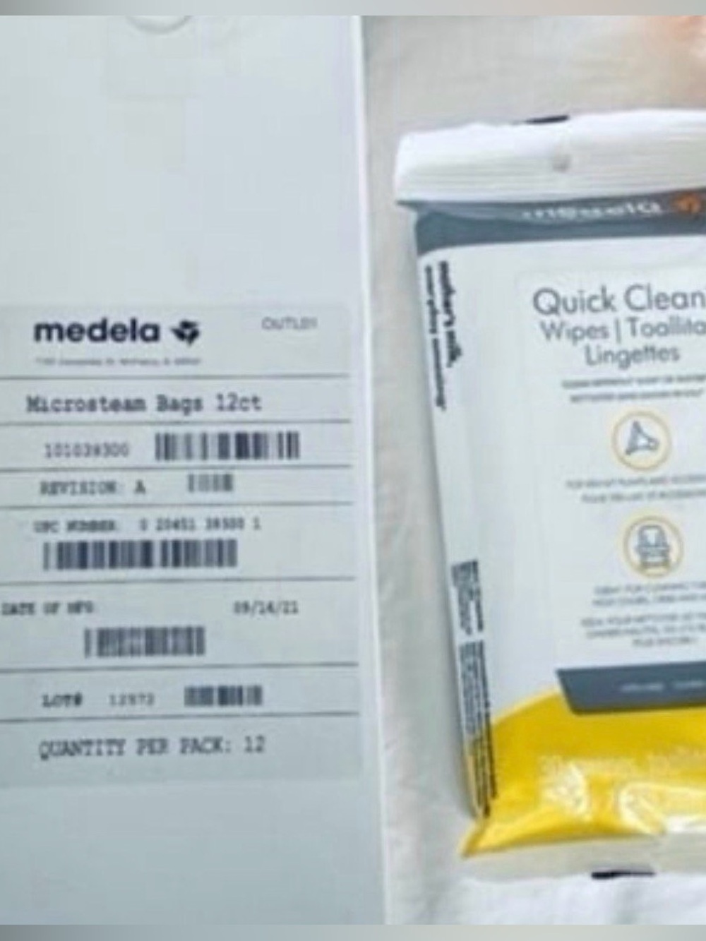 Medela quick clean bags and wipes